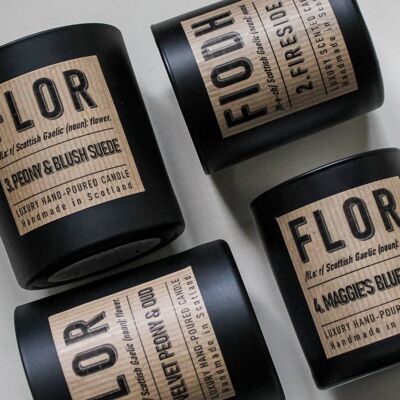 Flor 1: Velvet Peony and Oud Luxury Candle , Small