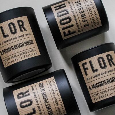 Flor 1: Candela di lusso con peonia e Oud in velluto, grande