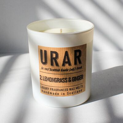 Urar 2: Lemongrass and Ginger Luxury Candle , Small