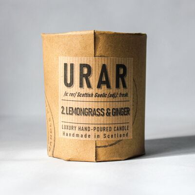 Urar 2: Lemongrass and Ginger Luxury Candle , Large