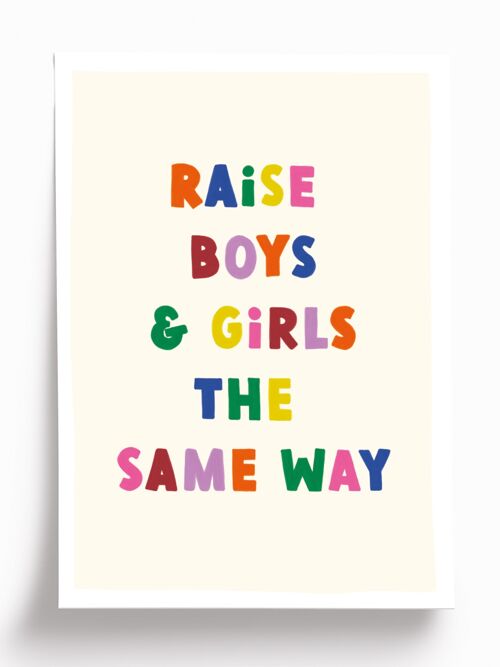 Affiche illustrée Boys & Girls - format A4 21x29,7cm