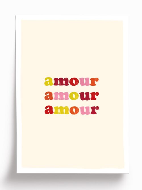 Affiche illustrée Amour  - format A4 21x29,7cm