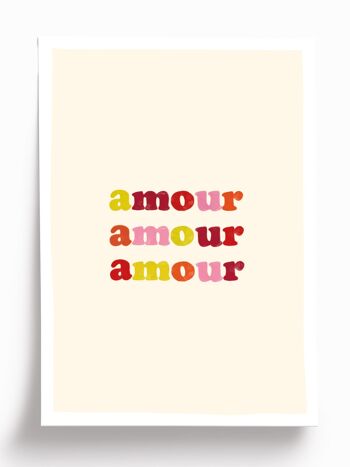 Affiche illustrée Amour  - format A4 21x29,7cm 1