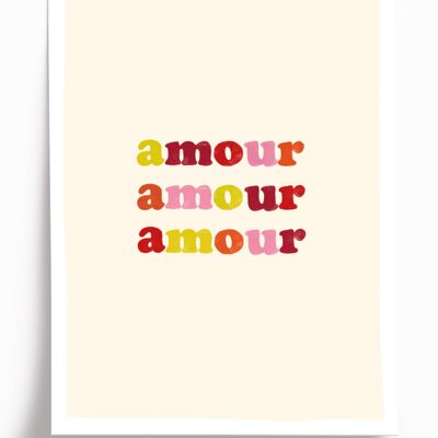 Affiche illustrée Amour  - format A4 21x29,7cm