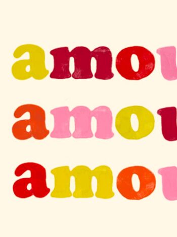 Affiche illustrée Amour  - format A4 21x29,7cm 2
