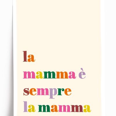 Illustriertes Poster La Mamma - Format 30x40cm