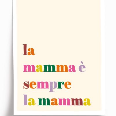 Illustrated poster La Mamma - format 30x40cm