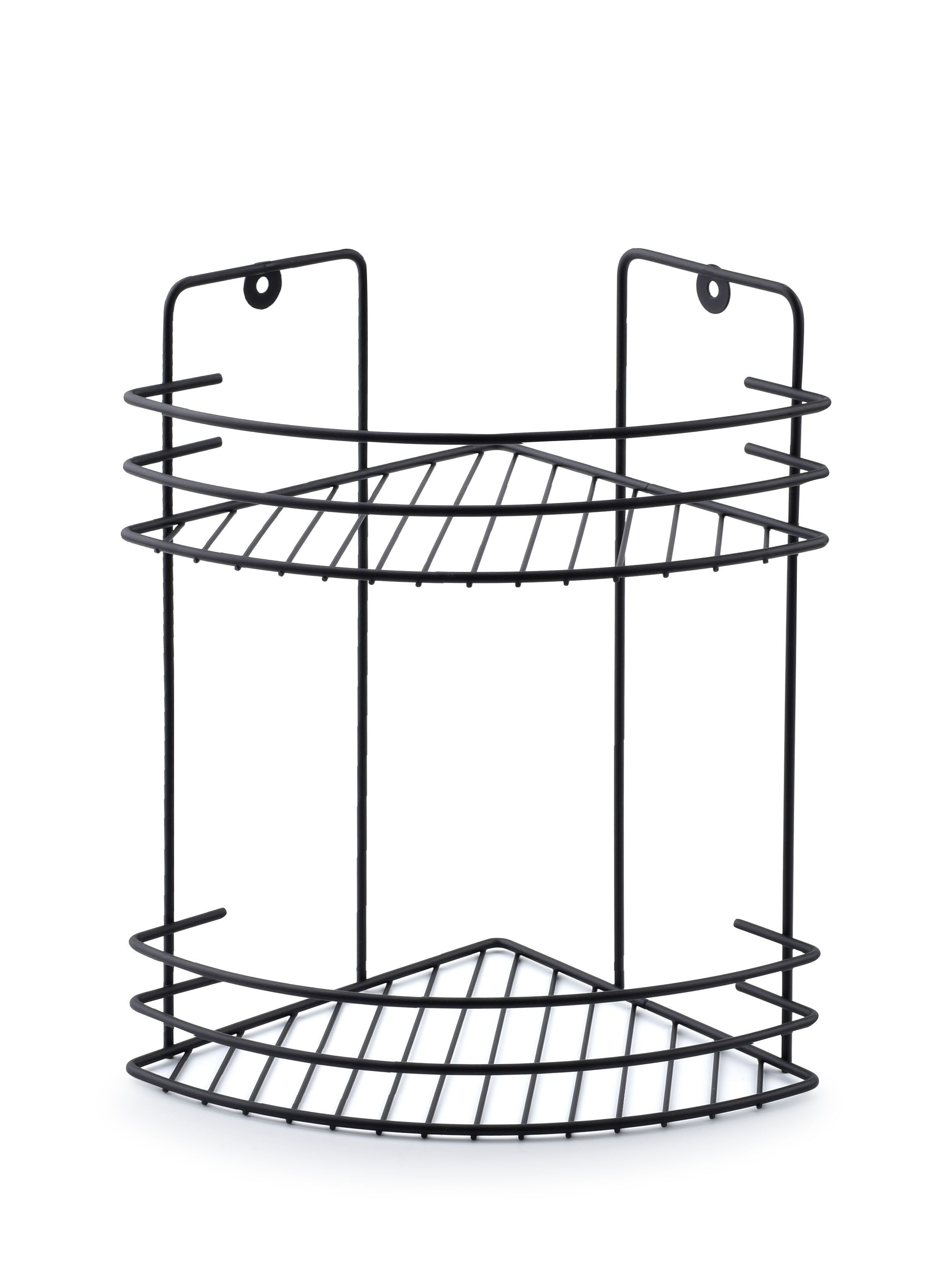 Estantería de baño CARL BLACK, h30x19x19cm, 2 niveles triangulares