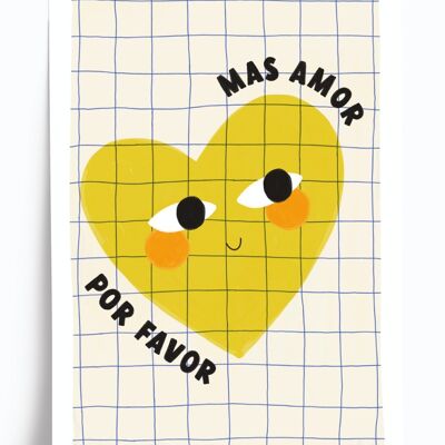 Illustriertes Poster „Mas Amor“ – Format 30x40cm