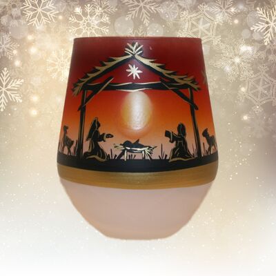 Lantern cup with red crib motif