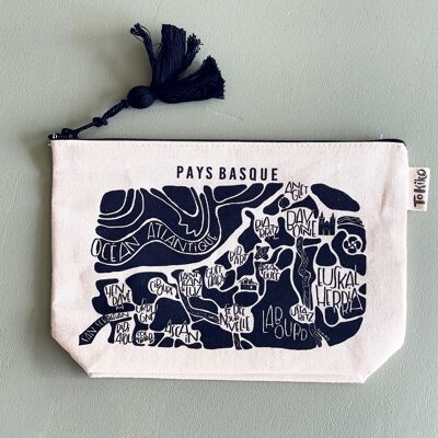 Toiletry Bag - Basque Country - City map. City Map