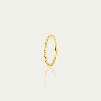 Ring Memory, yellow gold plated, Crystal