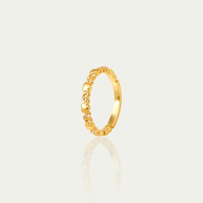 Ring Endless Shiny Heart, yellow gold plated