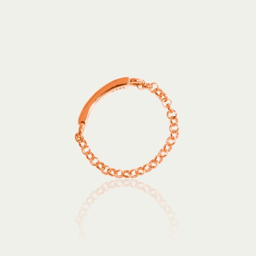 Ring Chain/Bar, Roségold vergoldet