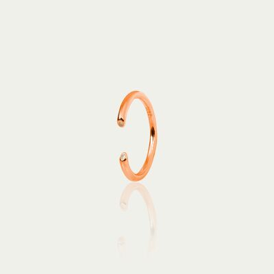 Ring open wire with zirconia, rose gold plated