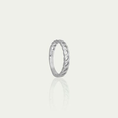 Anello Frosted Twist, argento sterling