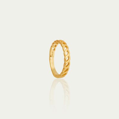 Ring Frosted Twist, yellow gold plated