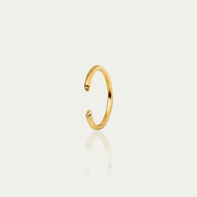 Ring open wire with zirconia, yellow gold plated