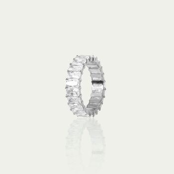 Bague taille baguette, argent massif