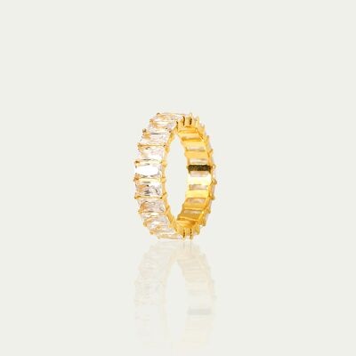 Ring baguette cut, yellow gold plated