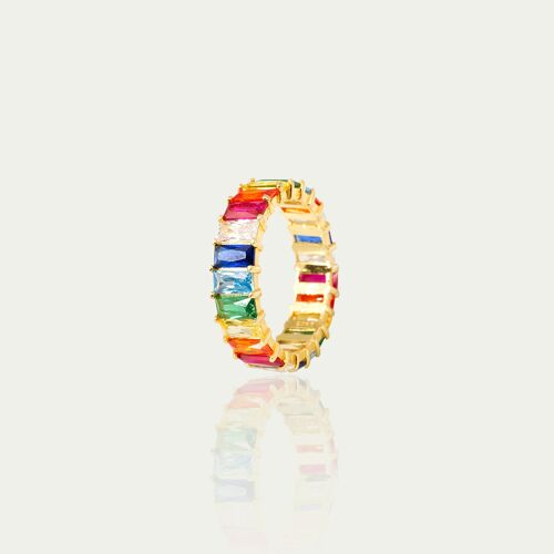 Ring Rainbow Baguetteschliff, Gelbgold vergoldet