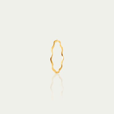 Ring Wave, yellow gold plated