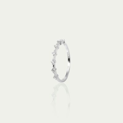Ring with 7 mini zirconia, sterling silver