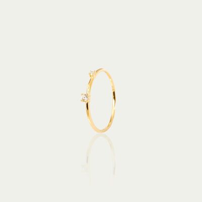 Ring Pure with zirconia, yellow gold plated