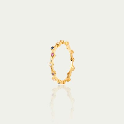 Ring Shiny Rainbow, yellow gold plated
