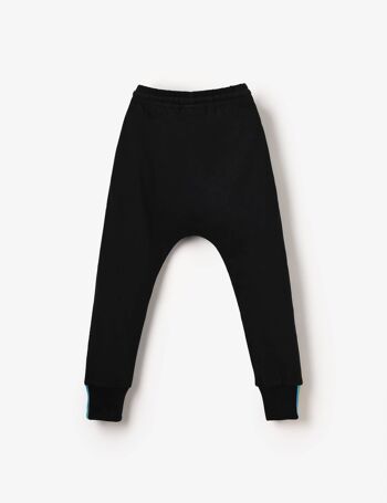 Pantalon de jogging en jersey biologique avec patch aux genoux - Noir 2