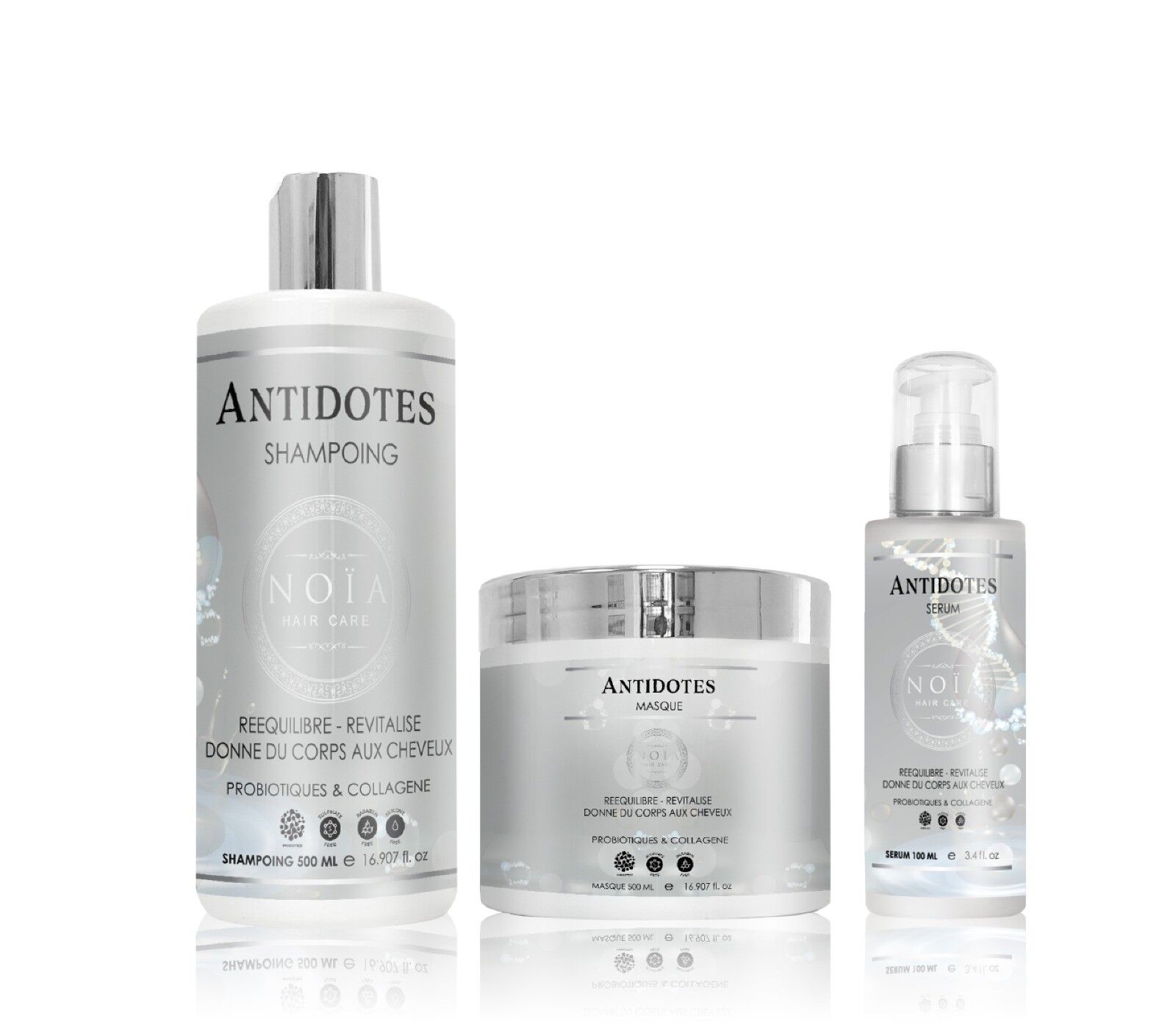 NOÏA Hair Antidotes Trio – Rebalancing & Volumizing Routine – Shampoo, Mask & Serum