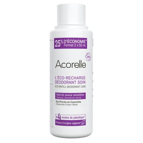 ACORELLE Eco-Refill Organic Roll-on Deodorant Certified Special for Sensitive Skin - 100ml