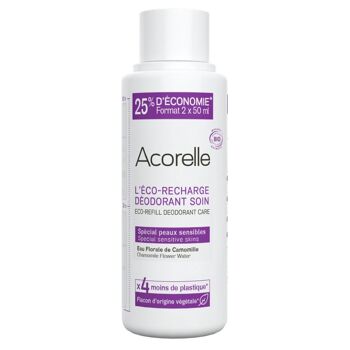ACORELLE Eco-Recharge Déodorant Bille Bio Certifié Spécial Peaux Sensibles - 100 ml
