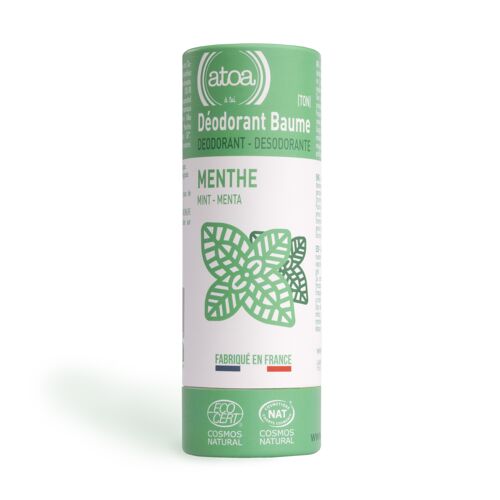 ATOA - Déodorant Baume Menthe certifié COSMOS NATURAL - 100g