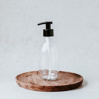 Transparent glass bottle with dispenser - 250ml
