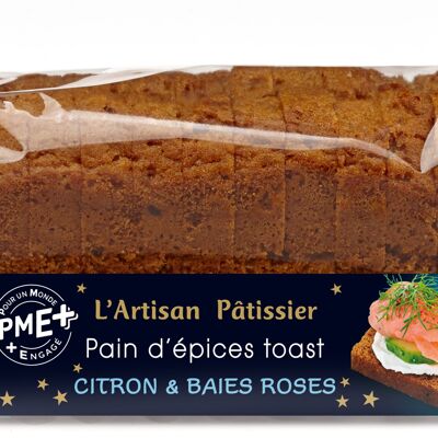 Pain d'épices toast Citron & Baies roses 12 tranches - Artisan Pâtissier