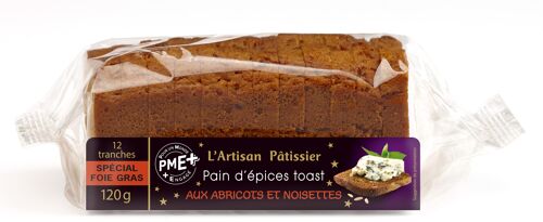 Pain d'épices toast Abricots Noisettes 12 tranches - Artisan Pâtissier