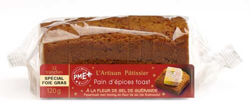 Pain d'épices toast Fleur de Sel de Guérande 12 tranches - Artisan Pâtissier