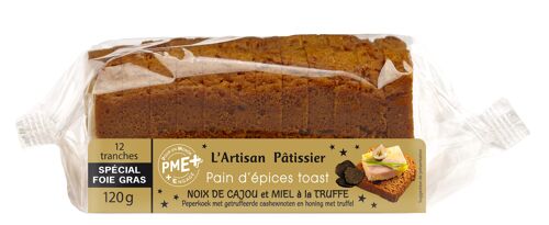 Pain d'épices toast Noix de cajou à la Truffe 12 tranches - Artisan Pâtissier
