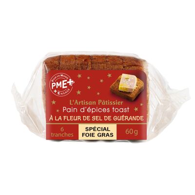 Guérande Flor de sal tostada de pan de jengibre 6 rebanadas - Artisan Pâtissier