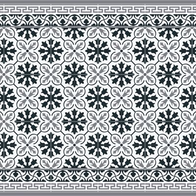 Armand - LARGE 120x188 - Anthracite motifs traditionnels