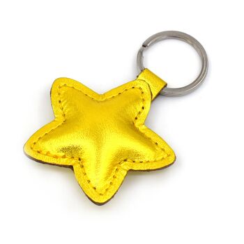 Porte-clés en cuir fait main Golden Star 2
