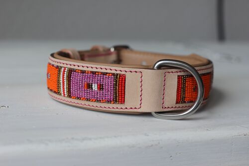 Leder Halsband PINK MASSAI - XL