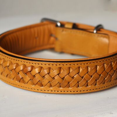 Leather collar CINNAMOM - XL