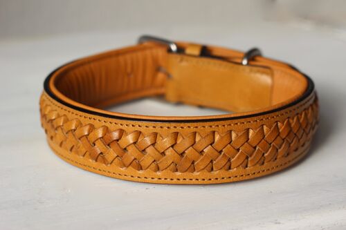 Leder Halsband CINNAMON - L