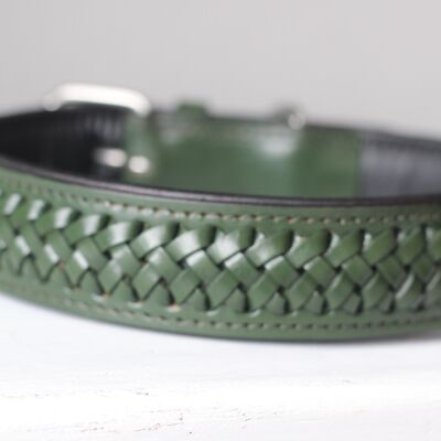 Leather collar PINE - XL