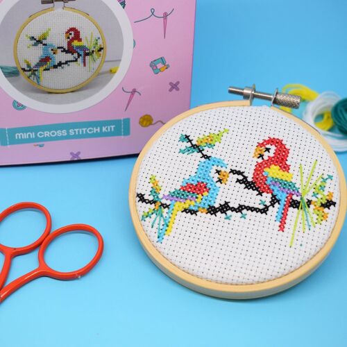 Parrots' Mini Cross Stitch Kit