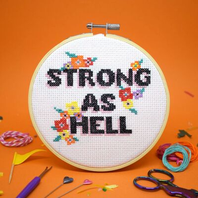 STRONG AS HELL' CROSS STITCH KIT