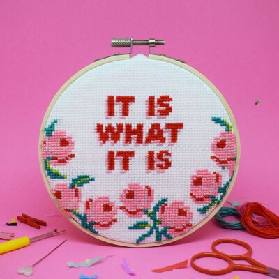 IT IS WHAT IT IS' CROSS STITCH KIT