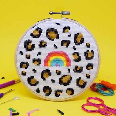 LEOPARD RAINBOW' CROSS STITCH KIT